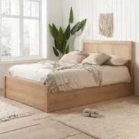 Croxley Double Ottoman Storage Bed - Oak, Rattan