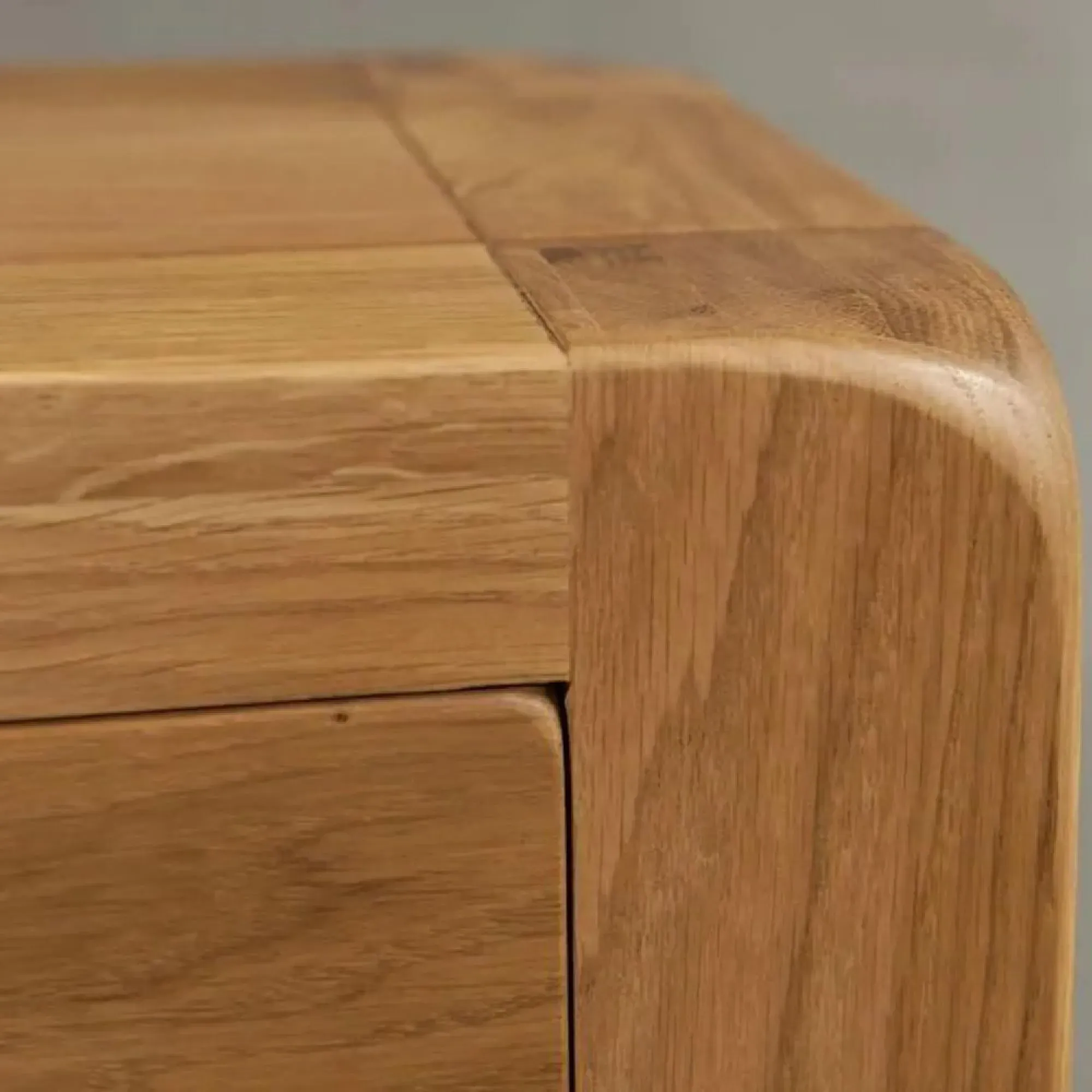 Curve Oak 1 Drawer Coffee Table - Wax