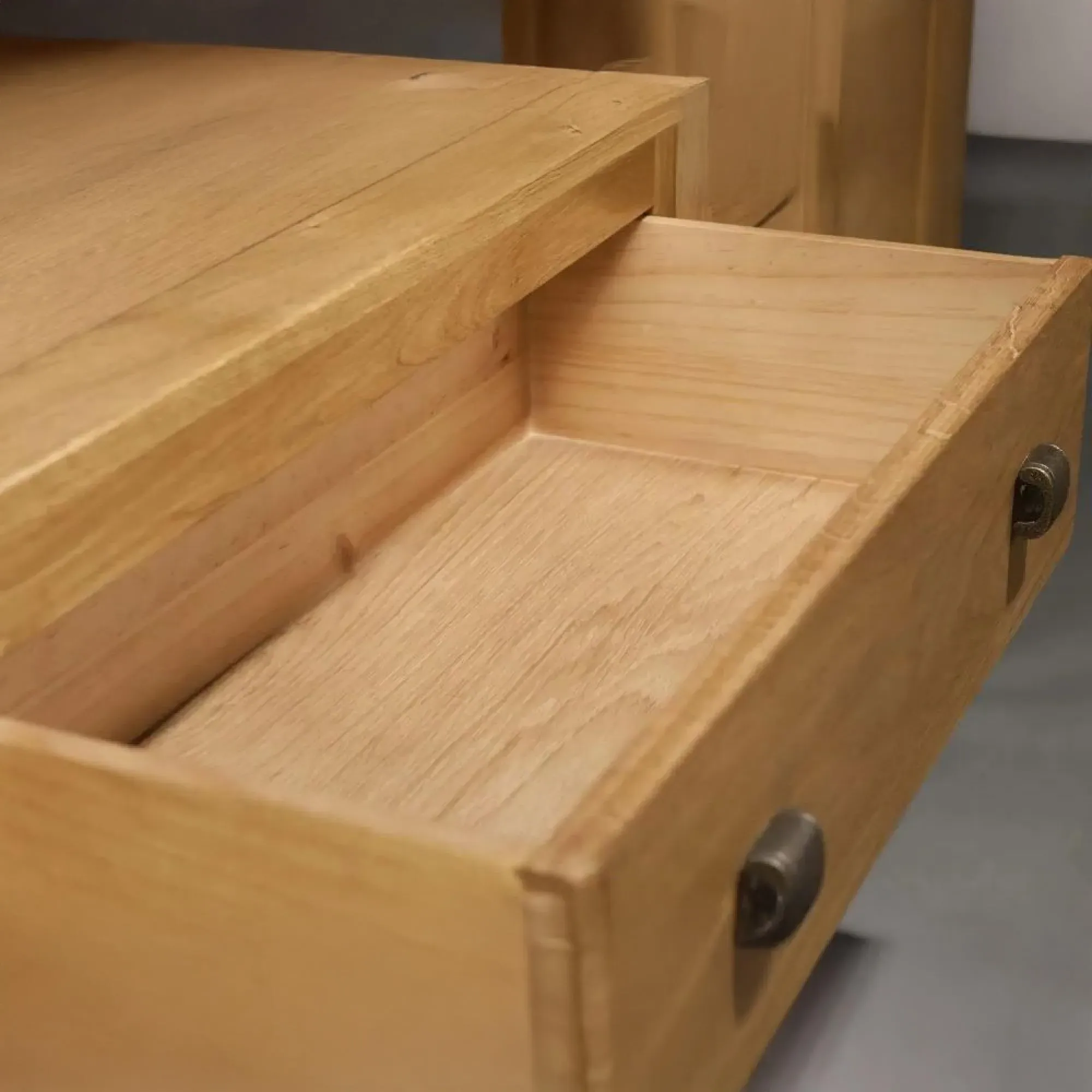 Curve Oak 1 Drawer Coffee Table - Wax