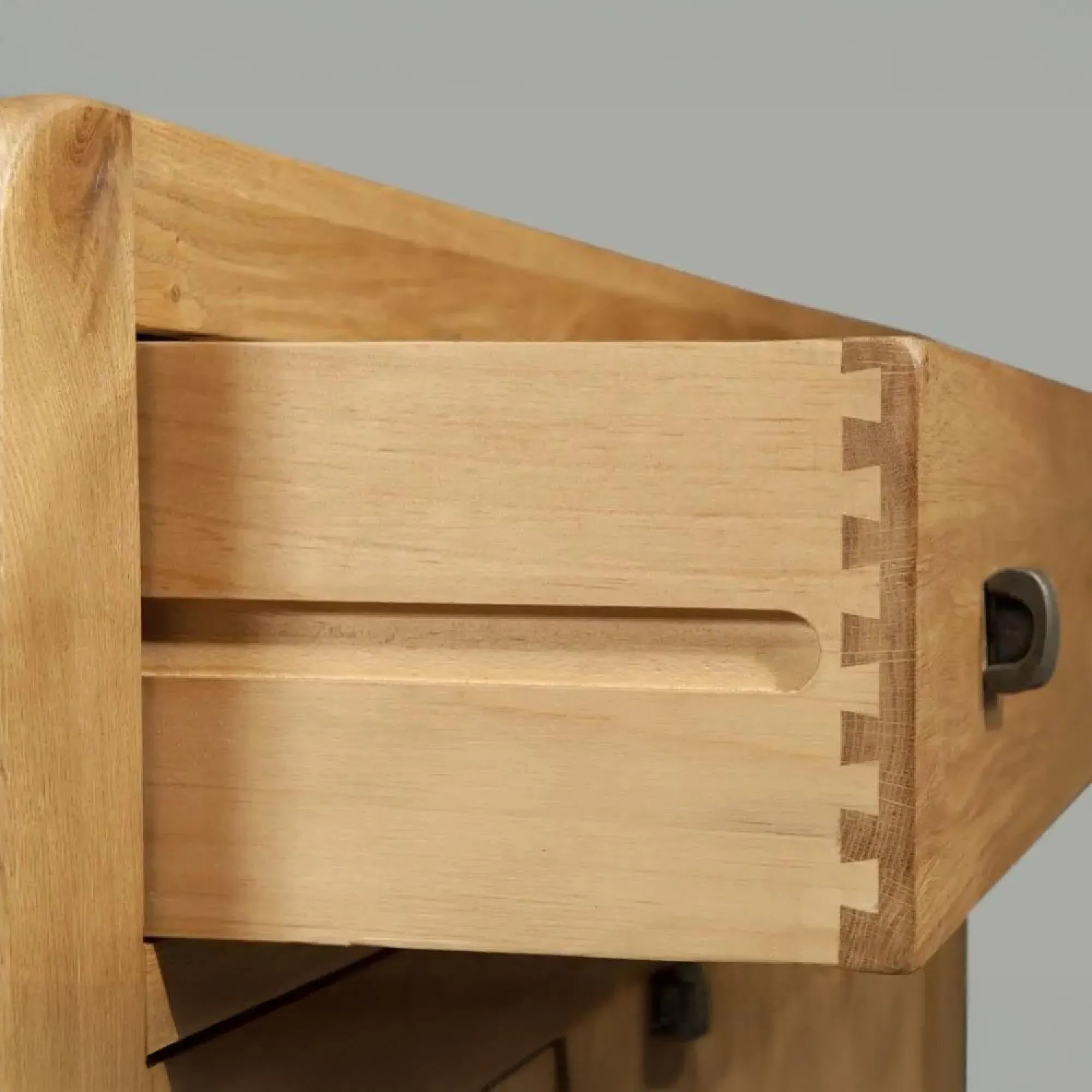 Curve Oak 1 Drawer Coffee Table - Wax