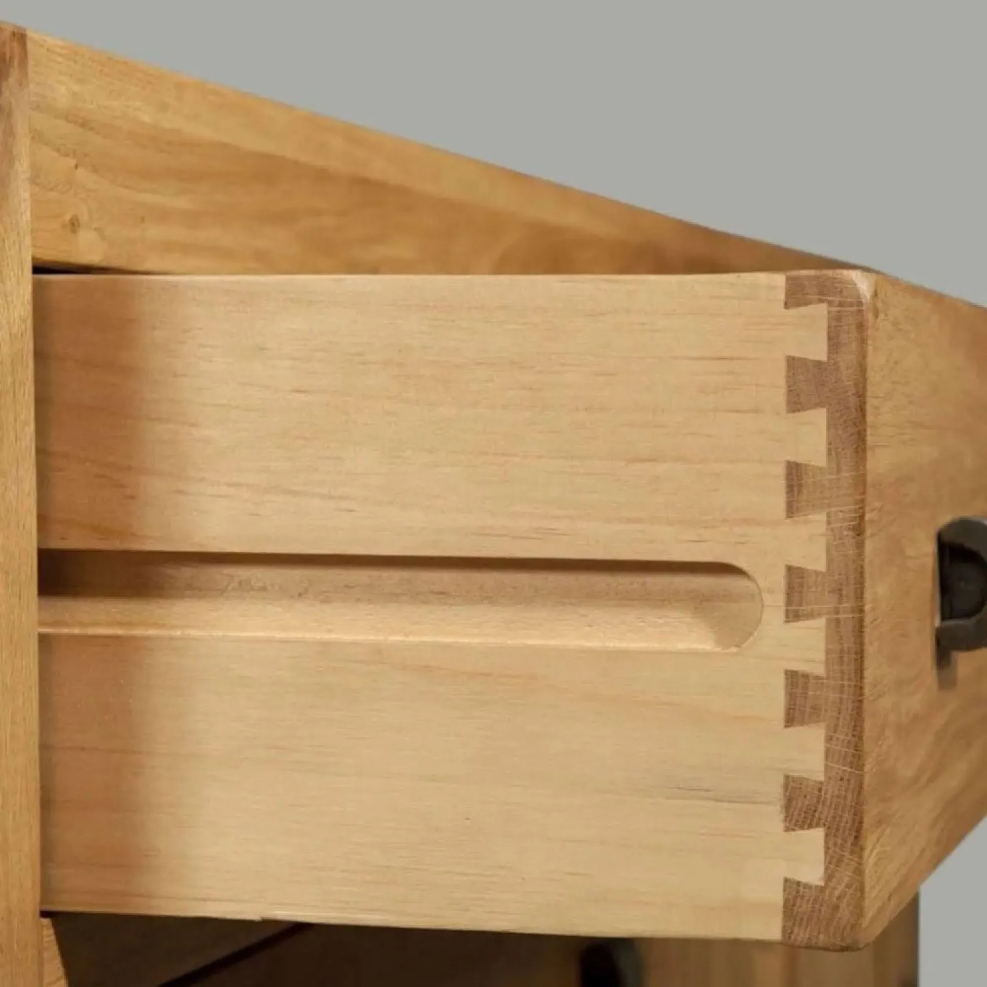 Curve Oak 3 Drawer Bedside Cabinet - Wax