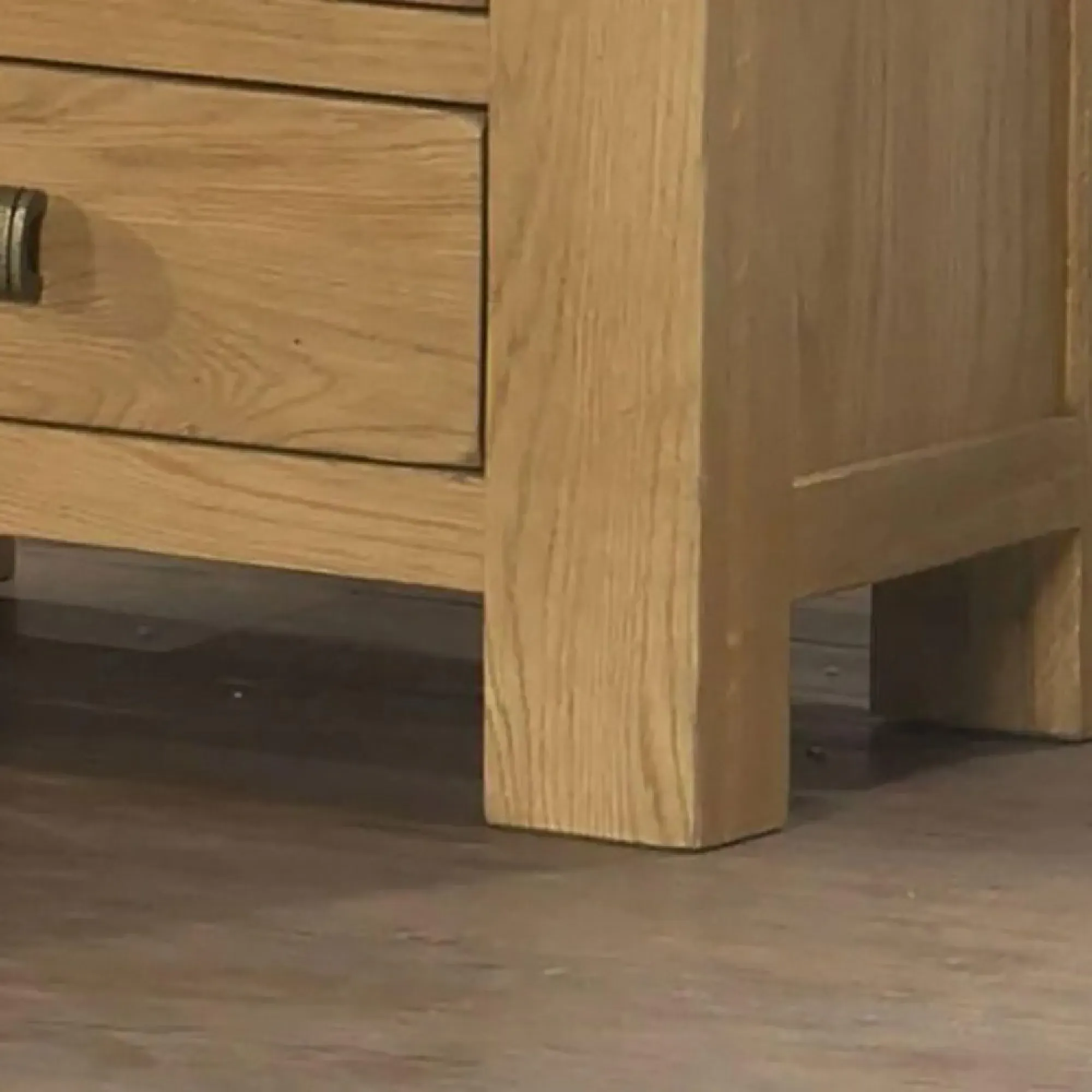 Curve Oak 3 Drawer Bedside Cabinet - Wax