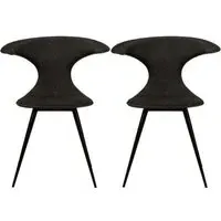 Dan Form Flair Crow Dining Chair Set - Black, Fabric