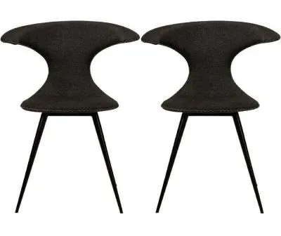 Dan Form Flair Crow Dining Chair Set - Black, Fabric