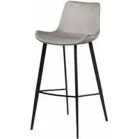 Dan Form Hype Alu Bar Stool Set with Black Legs - Velvet
