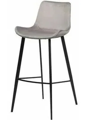 Dan Form Hype Alu Bar Stool Set with Black Legs - Velvet