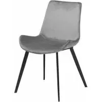 Dan Form Hype Alu Dining Chair Set of 4 - Black, Velvet