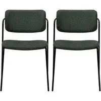 Dan Form Zed Dining Chair Set - Sage Green, Fabric