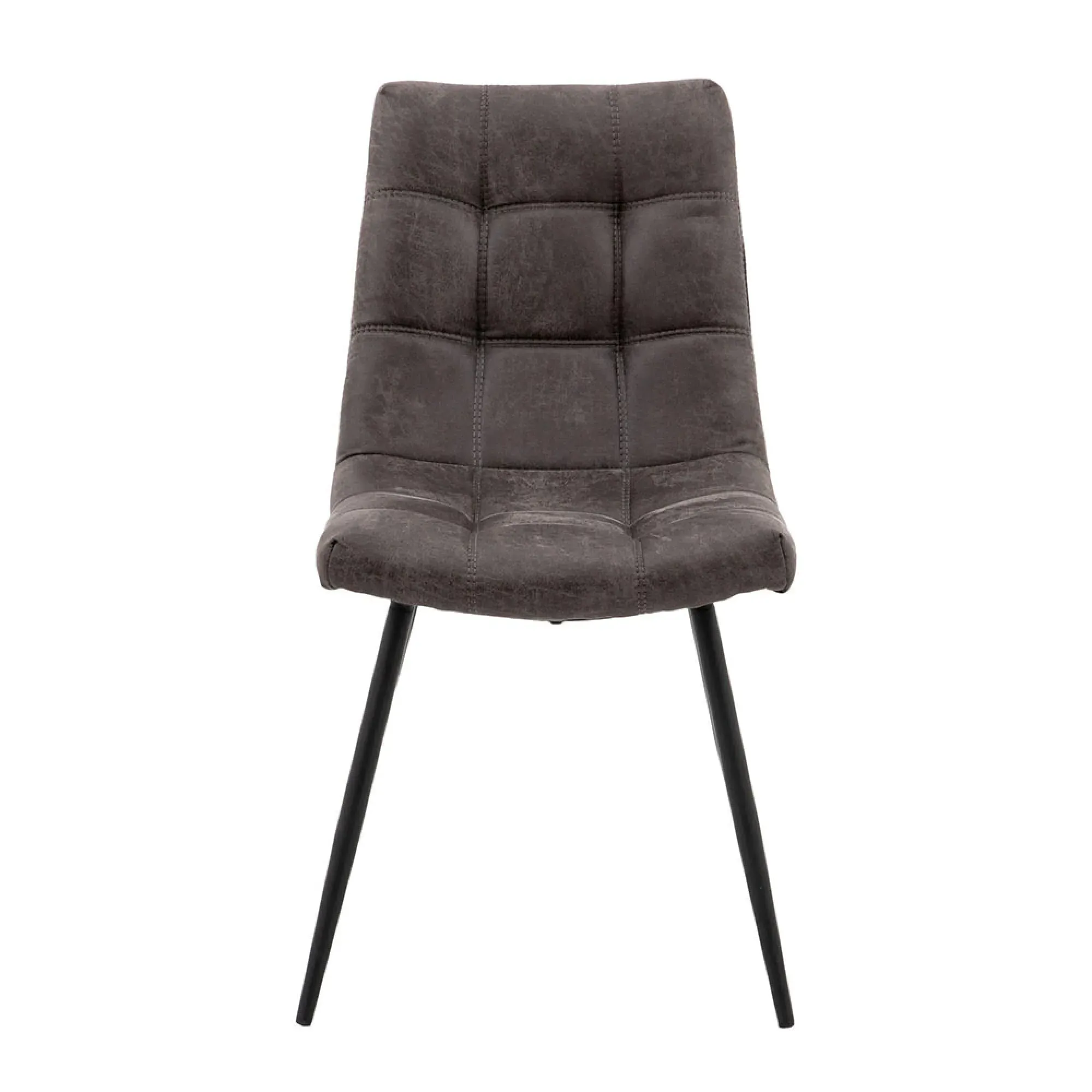 Darwin Set of 2 Dining Chairs - Grey, Leather