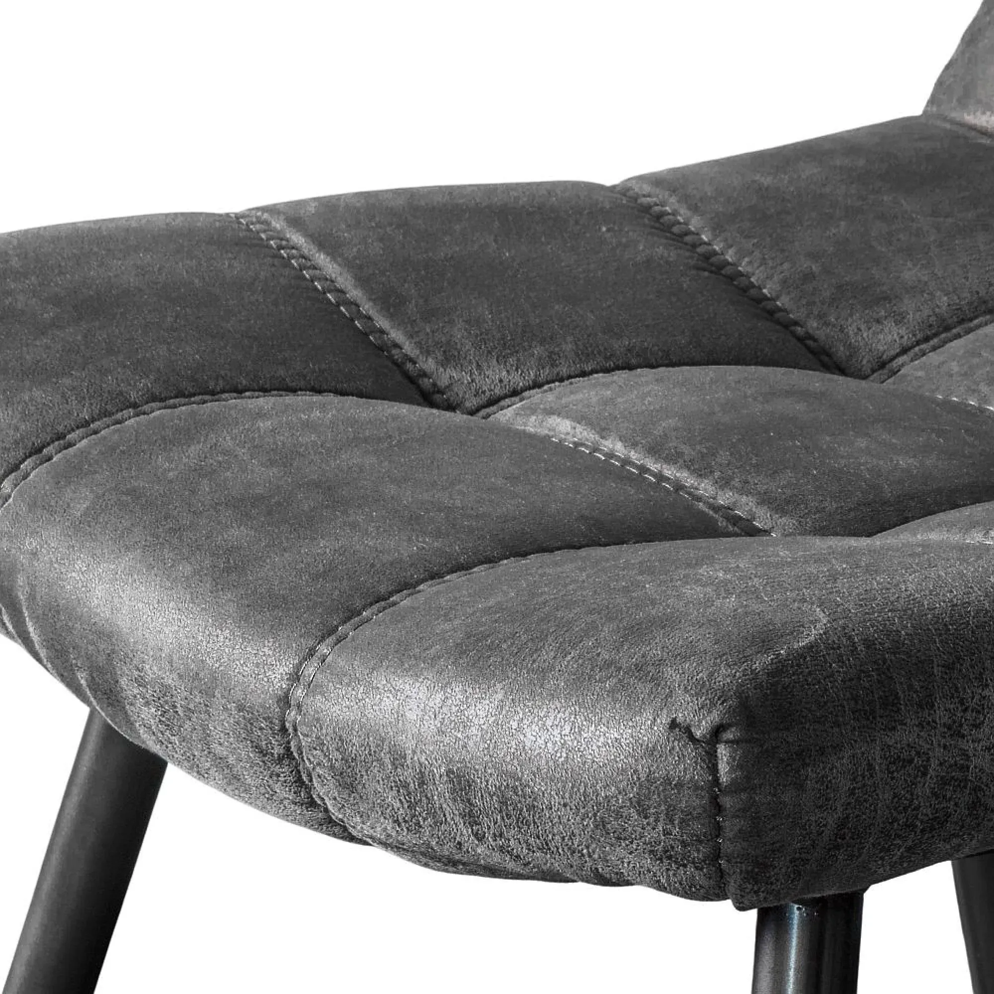 Darwin Set of 2 Dining Chairs - Grey, Leather