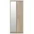 Devon 2 Door Tall Wardrobe with Mirror - Bardolino, Oak Effect