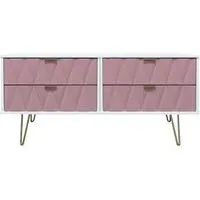 Diamond Bed Box with Hairpin Legs - Pink, White
