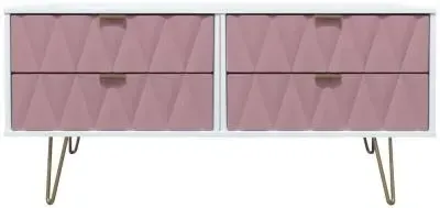 Diamond Bed Box with Hairpin Legs - Pink, White image