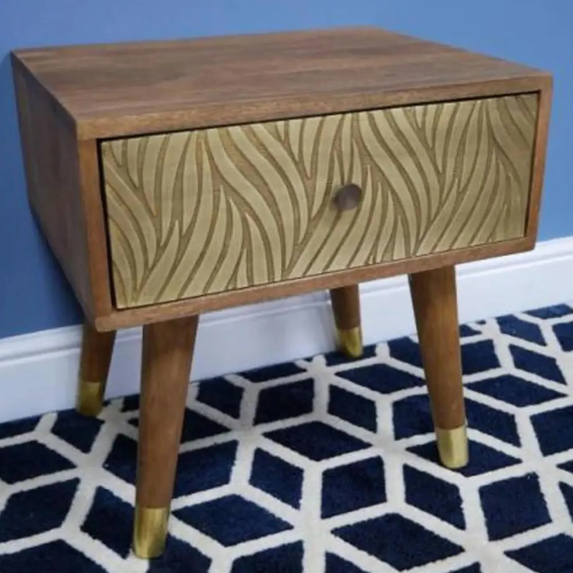 Dutch Bedside Cabinet - Brown, Mango Wood