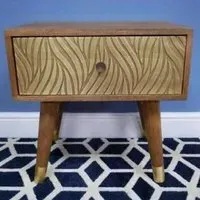 Dutch Bedside Cabinet - Brown, Mango Wood