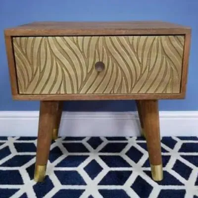 Dutch Bedside Cabinet - Brown, Mango Wood