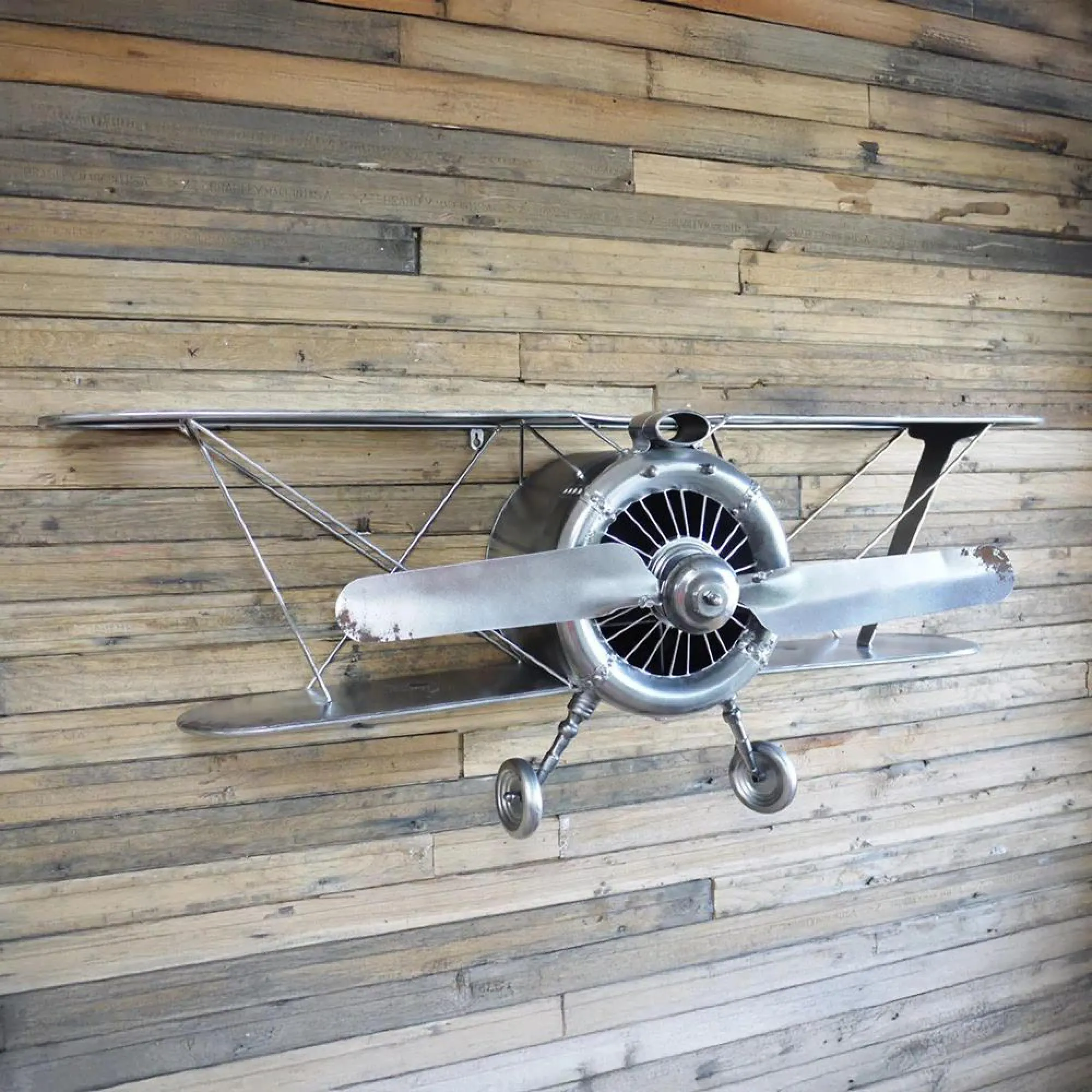 Dutch Grey Aeroplane Wall Decoration - Silver