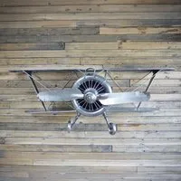 Dutch Grey Aeroplane Wall Decoration - Silver