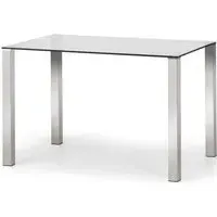 Enzo Glass 4-Seater Dining Table - Chrome