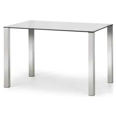 Enzo Glass 4-Seater Dining Table - Chrome image