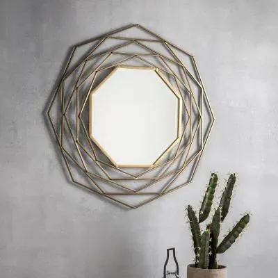 Estella Octagon Wall Mirror - Gold image