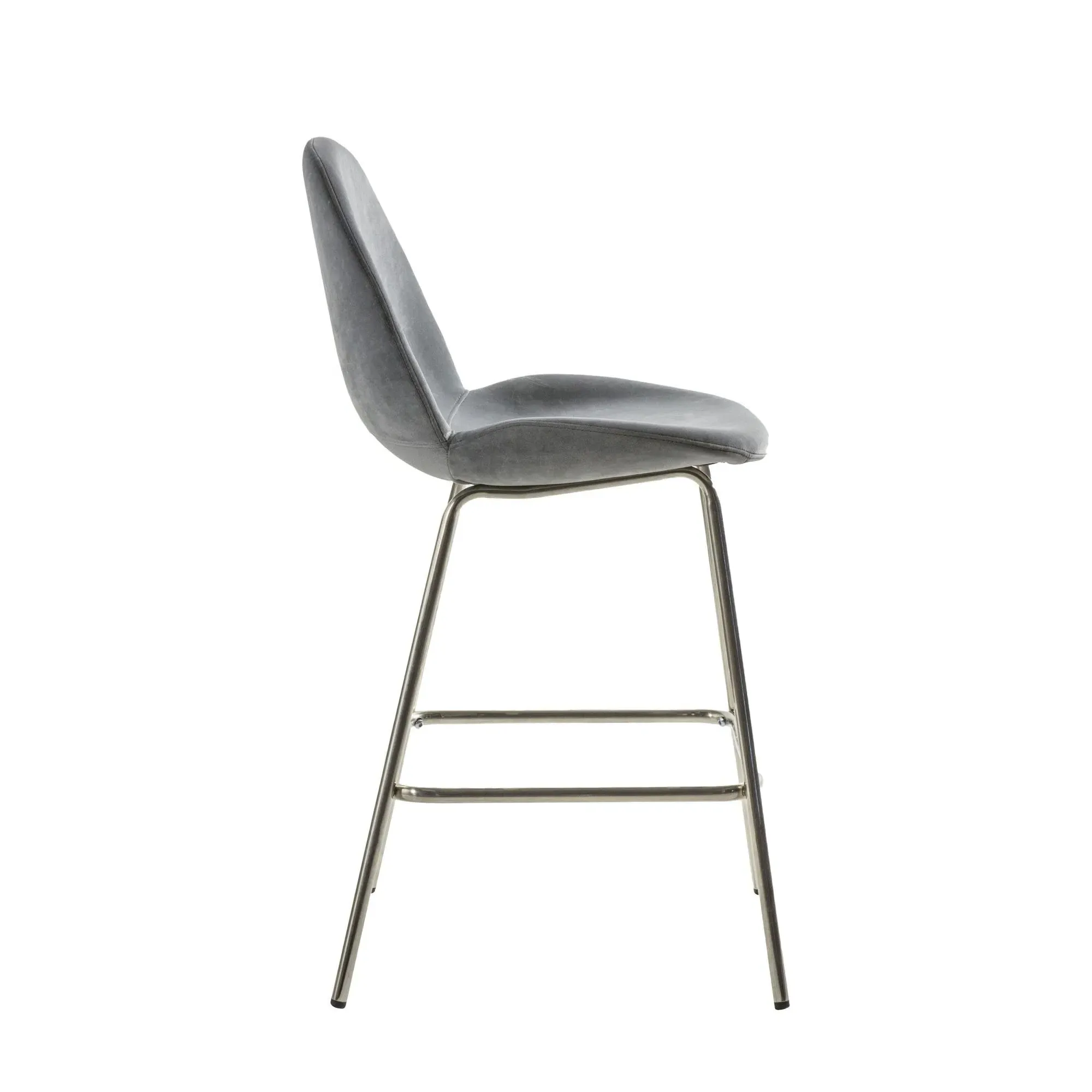 Flanagan Barstool Set of 2 - Light Grey, Velvet
