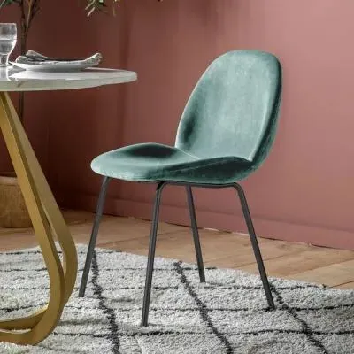 Flanagan Dining Chair Set of 2 - Green, Velvet image