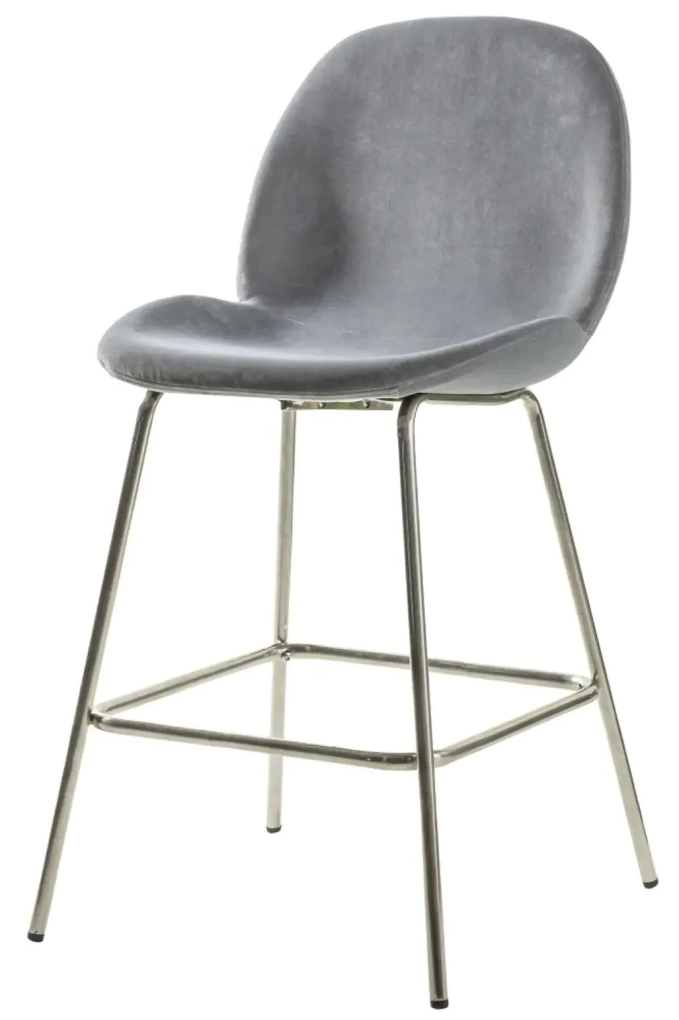 Flanagan Velvet Barstool Set of 4 - Light Grey