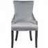 Geismar Dining Chair with Ring Knockerback - Grey, Velvet