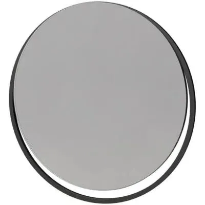 Gillmore Space Federico Round Wall Mirror - Black, Metal