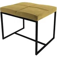 Gillmore Space Federico Small Upholstered Stool - Mustard, Velvet