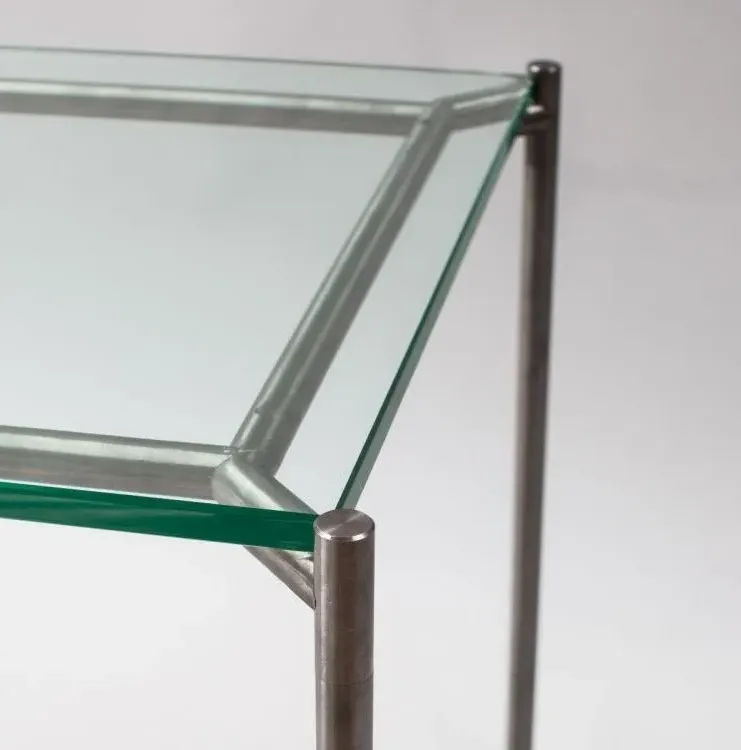 Gillmore Space Stockwell Rectangular Coffee Table - Clear Glass, Gun Metal