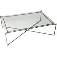Gillmore Space Stockwell Rectangular Coffee Table - Clear Glass, Gun Metal