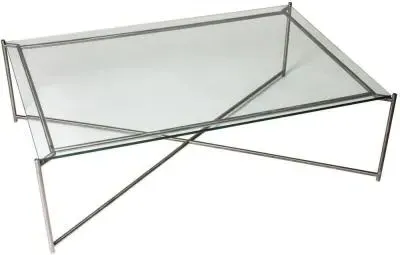 Gillmore Space Stockwell Rectangular Coffee Table - Clear Glass, Gun Metal image