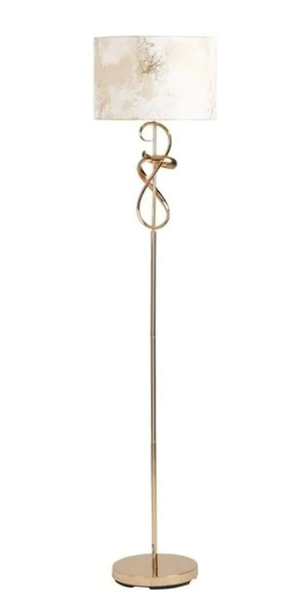 Gold Swirl Floor Lamp - Ivory, Linen