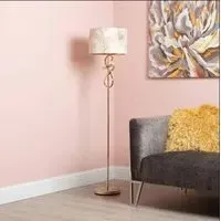 Gold Swirl Floor Lamp - Ivory, Linen