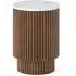Harvard Round Fluted Side Table - Walnut, Marble