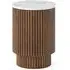 Harvard Round Fluted Side Table - Walnut, Marble