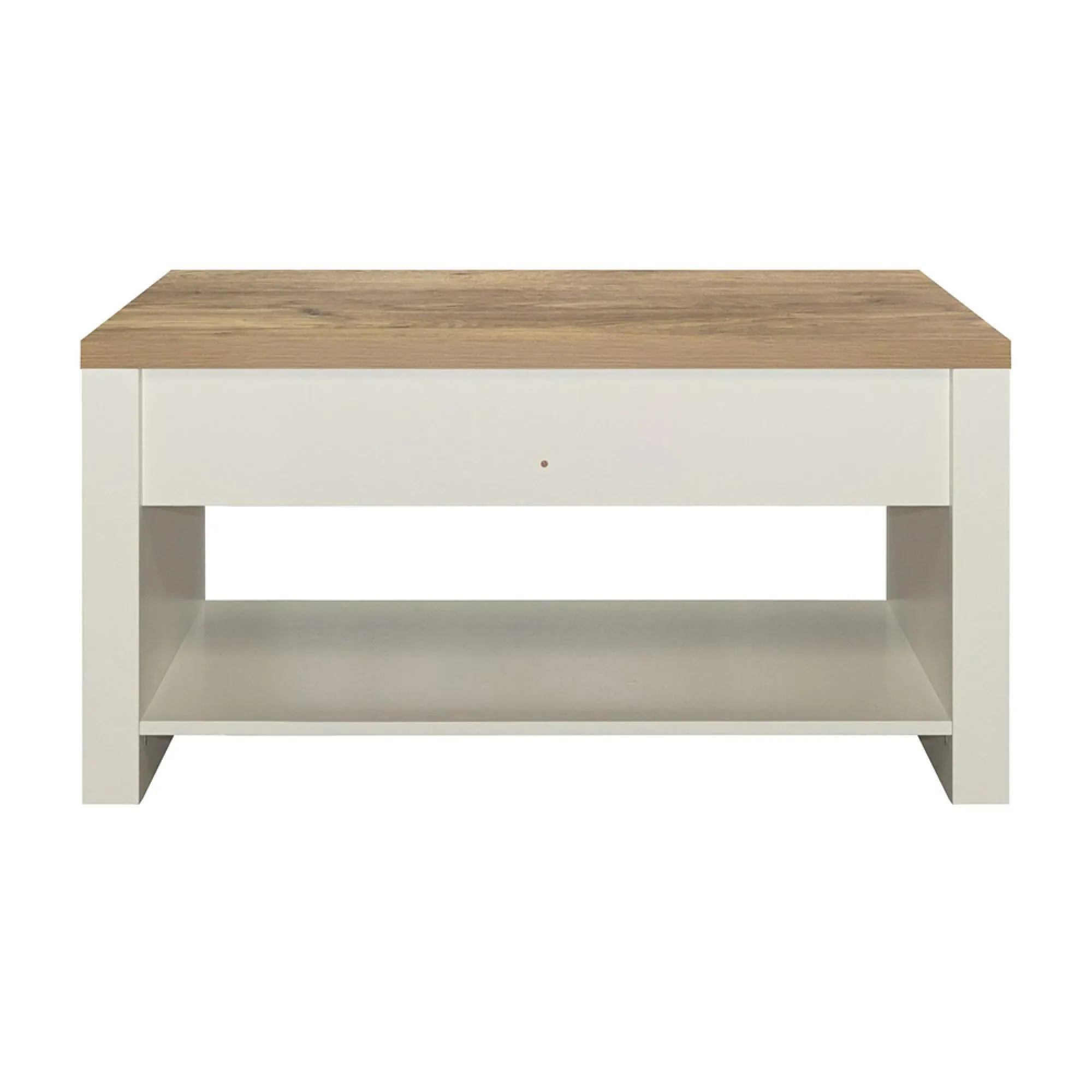Highgate Coffee Table with 2 Drawers - Cream, Oak Effect