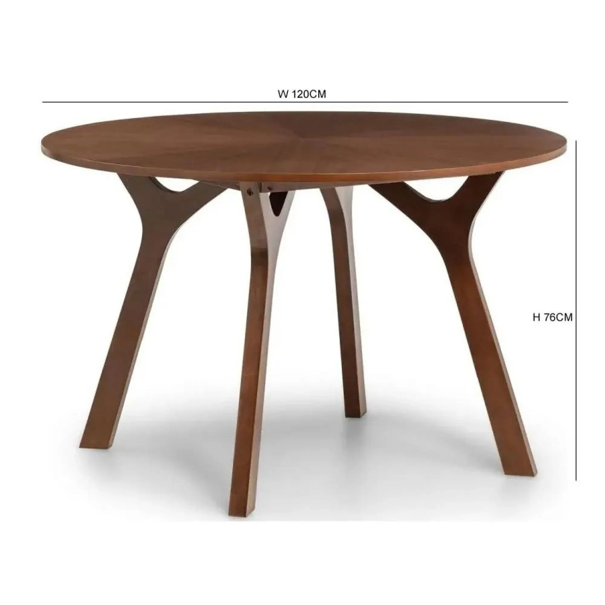 Huxley 4 Seater Round Dining Table - Walnut