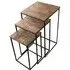 Industrial Nest of 3 Tables - Black, Mango Wood
