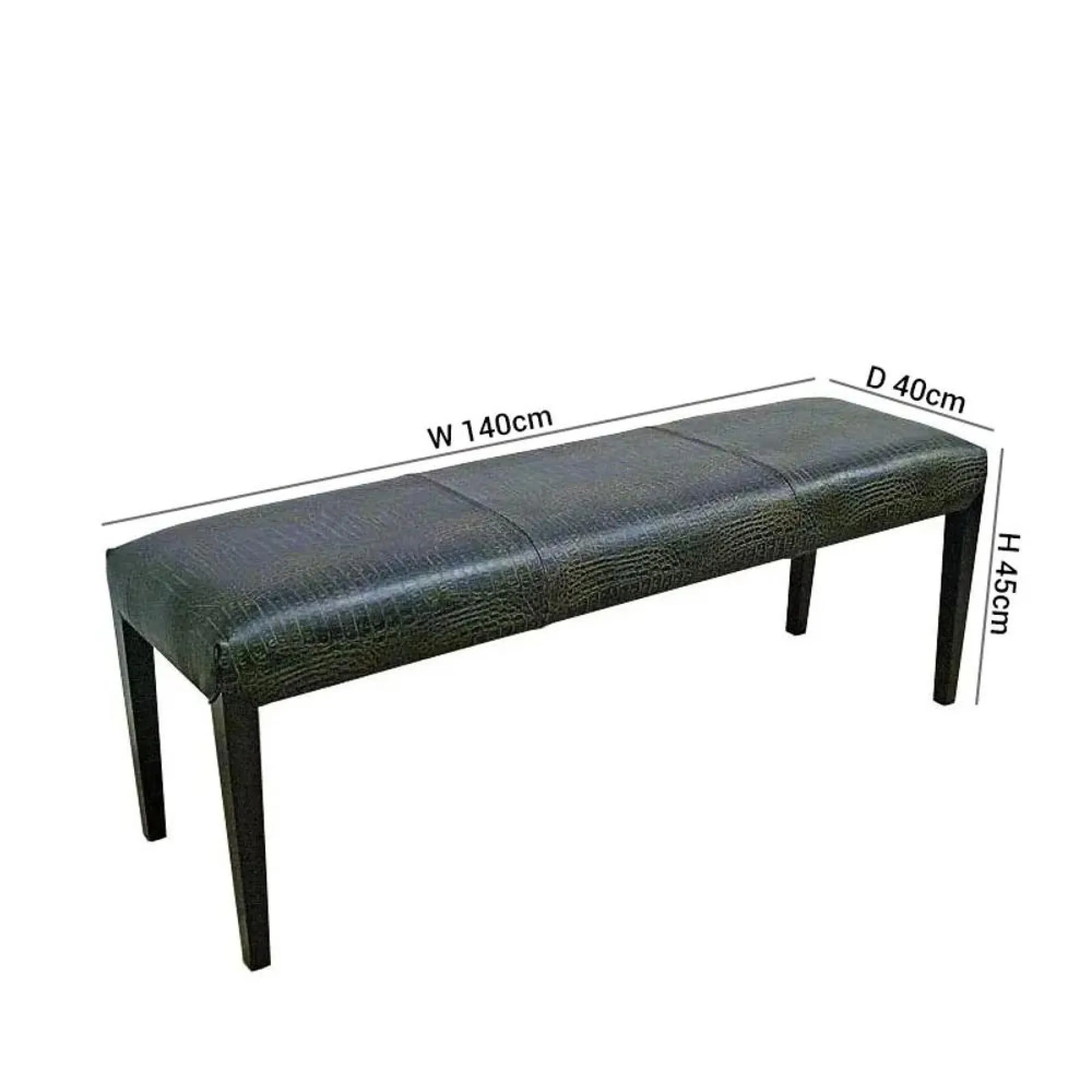 Juliette Dining Bench - Brown, Crocodile Leather