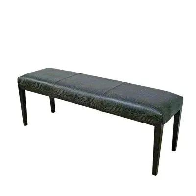 Juliette Dining Bench - Brown, Crocodile Leather image