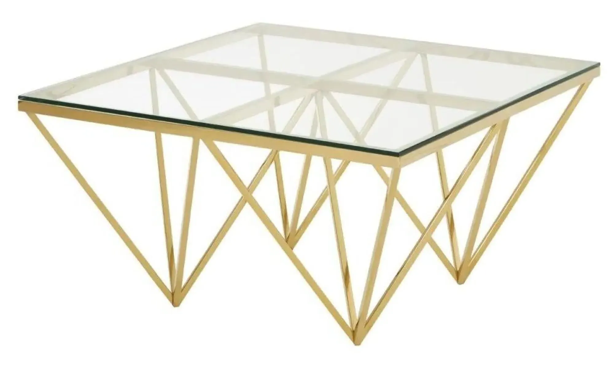 Kelley Glass Top Coffee Table - Gold