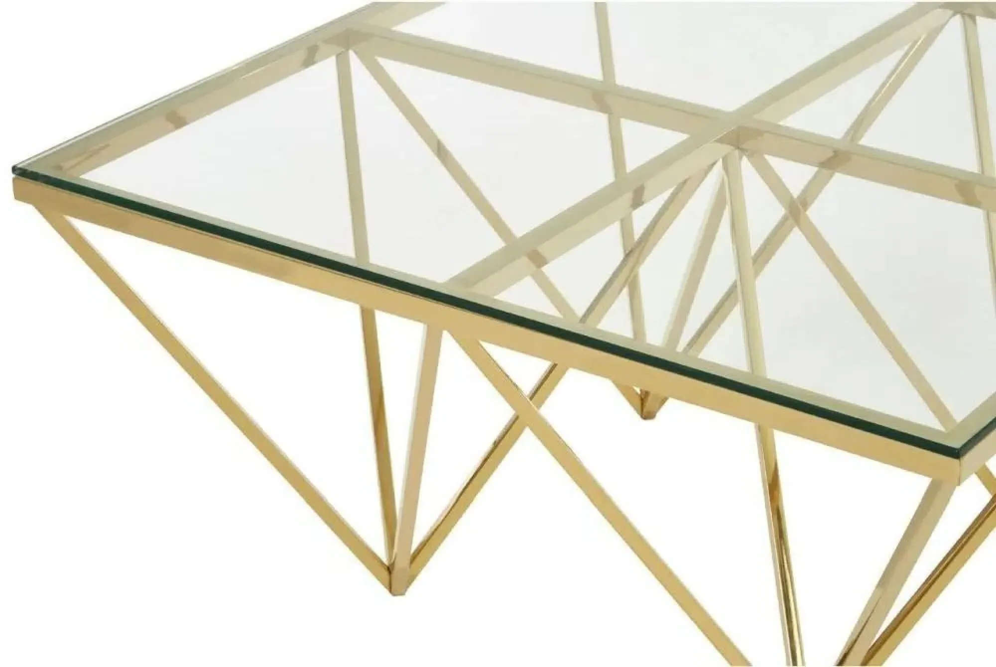 Kelley Glass Top Coffee Table - Gold