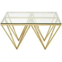 Kelley Glass Top Coffee Table - Gold