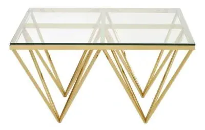 Kelley Glass Top Coffee Table - Gold image