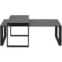 Kiefer Set of 2 Coffee Tables - Black, Ceramic