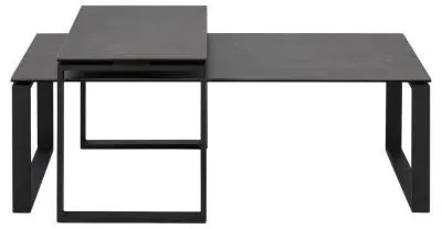 Kiefer Set of 2 Coffee Tables - Black, Ceramic image