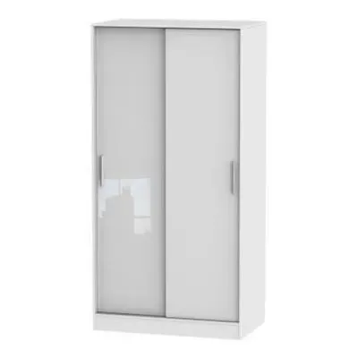 Knightsbridge 2 Door Sliding Wardrobe - White Gloss image